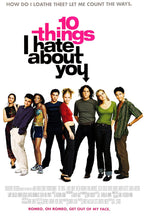 10 Things I Hate About You movie poster with seven cast members beneath bold pink and black title lettering on white.