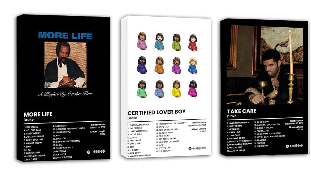 Drake Album Cover Poster,3 Piece Drake Music Posters (paper and canvas) art poster printing print