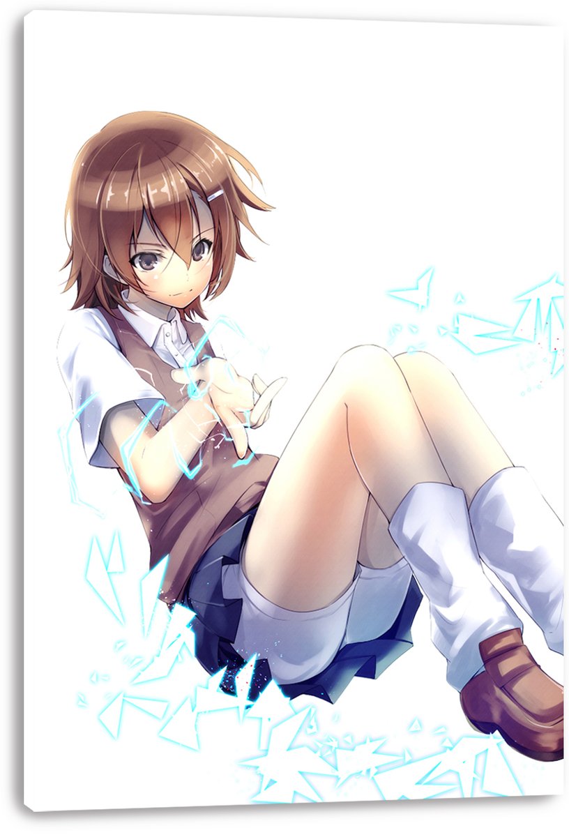 Misaka Sister Anime Girl with Electric Powers Decorative Painting (paper and canvas) art poster printing print