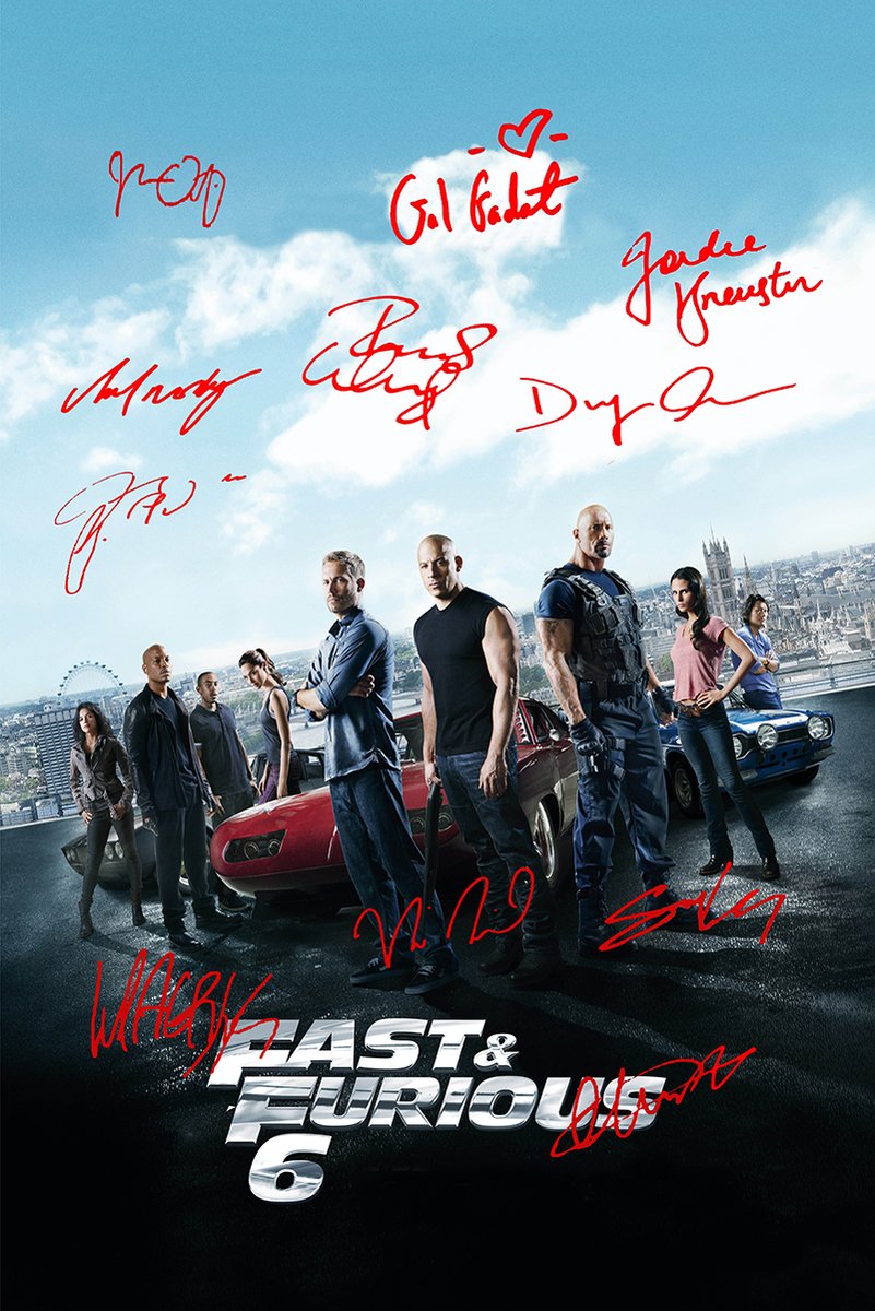 Fast & Furious 6 Movie Cast Autographed Decorative Painting (paper and canvas) art poster printing print