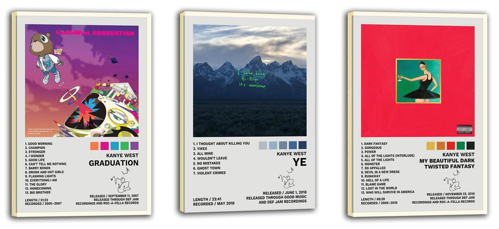 Kanye West Poster A Set of 3 Album Decorative Painting Wall (paper and canvas) art poster printing print