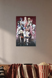 Akuma no Riddle Anime Girls Group in a cozy movie room above a brown sofa with popcorn.