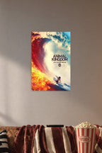 Animal Kingdom Fire and Water Wave Surfer in a cozy movie room above a brown sofa with popcorn.
