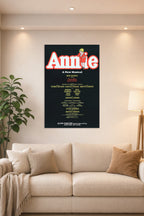 Annie Movies in a bright living room above a beige sofa.