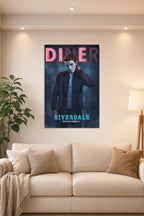 Archie Andrews Riverdale in a bright living room above a beige sofa.