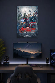 Avengers Age of Ultron Team in a gaming desk setup above a monitor.