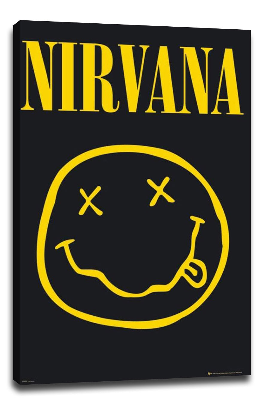 NIRVANA - Smiley Music (Paper and Canvas) Art Poster Printing Print