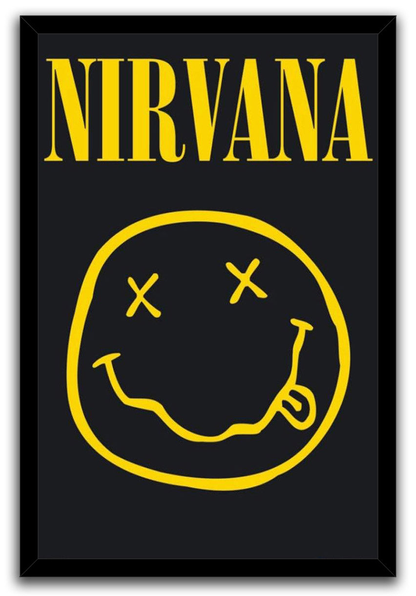 NIRVANA - Smiley Music (Paper and Canvas) Art Poster Printing Print