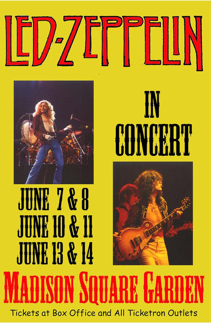 Led Zeppelin Tour At Madison Square Garden Music (Paper and Canvas) Art Poster Printing Print