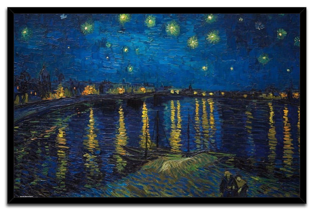 Starry Night over The Rhone by Vincent van Gogh Decoration (Paper and Canvas) Art Poster Printing Print