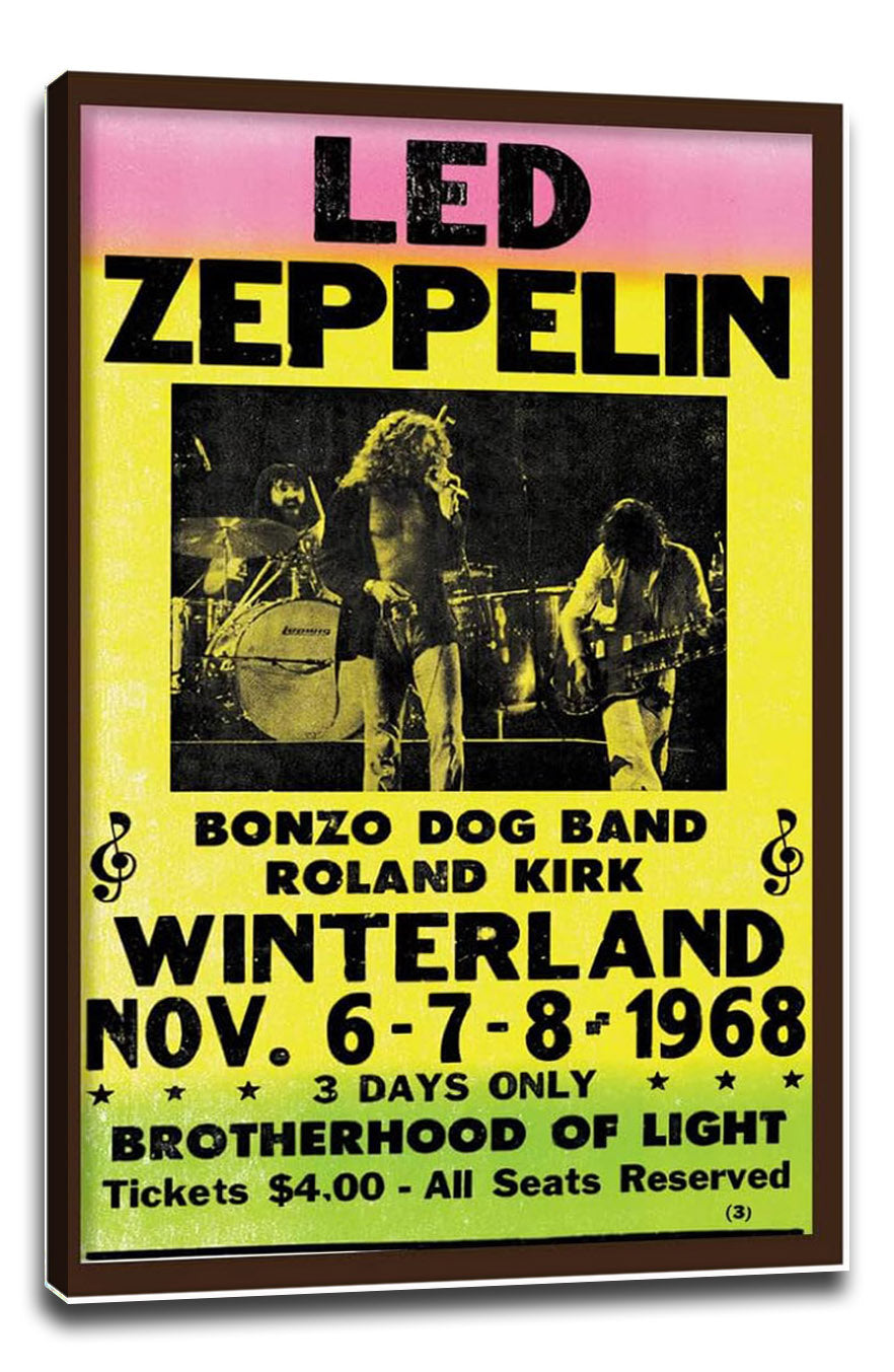 Led Zeppelin Winterland - 1968 Music (Paper and Canvas) Art Poster Printing Print
