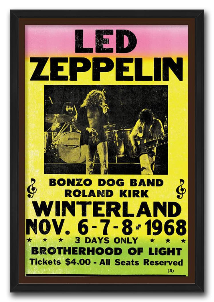 Led Zeppelin Winterland - 1968 Music (Paper and Canvas) Art Poster Printing Print