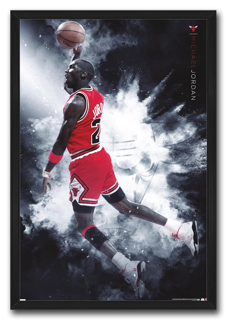 Michael Jordan - Burst Wall NBA (Paper and Canvas) Art Poster Printing Print