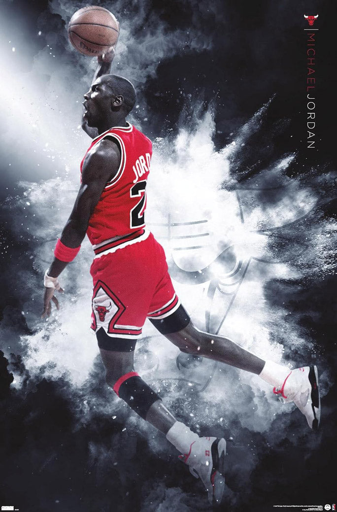 Michael Jordan - Burst Wall NBA (Paper and Canvas) Art Poster Printing Print