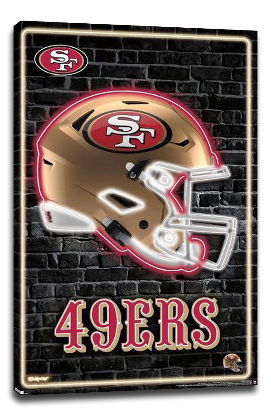 NFL San Francisco 49ers - Neon Helmet 23 NFL (Paper and Canvas) Art Poster Printing Print