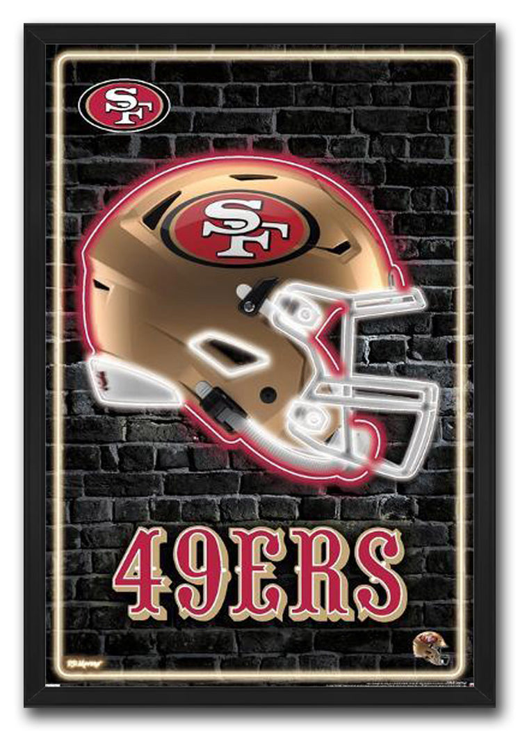 NFL San Francisco 49ers - Neon Helmet 23 NFL (Paper and Canvas) Art Poster Printing Print