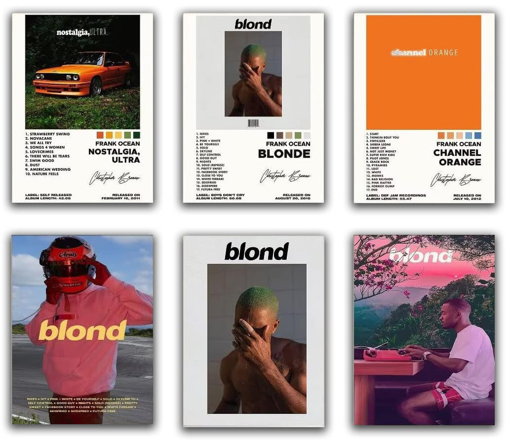 Frank Ocean Poster Set 6 Piece Nostalgia Ultra Channel Orange (Paper and Canvas) Art Poster Printing Print