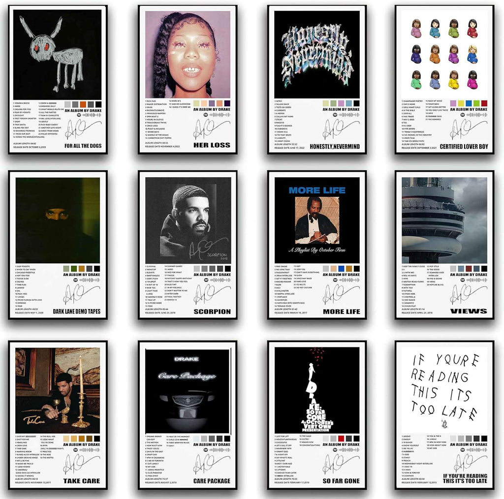 Drake Album cover Poster for All Dogs Music Album Cover Posters Set of 12 (paper and canvas) art poster printing print