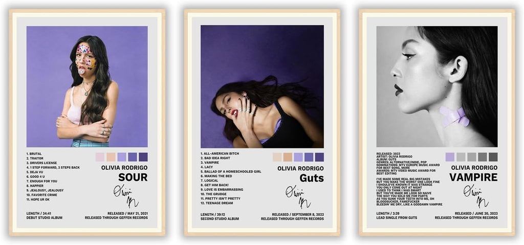 Olivia Rodrigo Poster A Set of 3 Album Decorative Painting (paper and canvas) art poster printing print