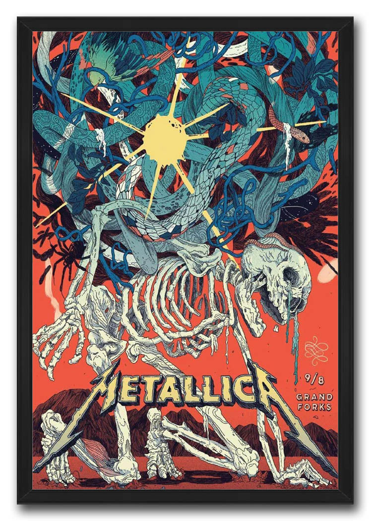 Metallica Grand Forks Skeleton Crawl Music (Paper and Canvas) Art Poster Printing Print