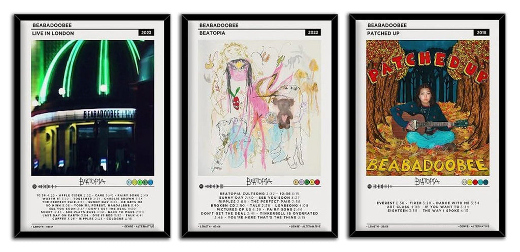 Album Posters Beabadoobee Beatopia Aesthetics 3 Piece Set (Paper and Canvas) Art Poster Printing Print