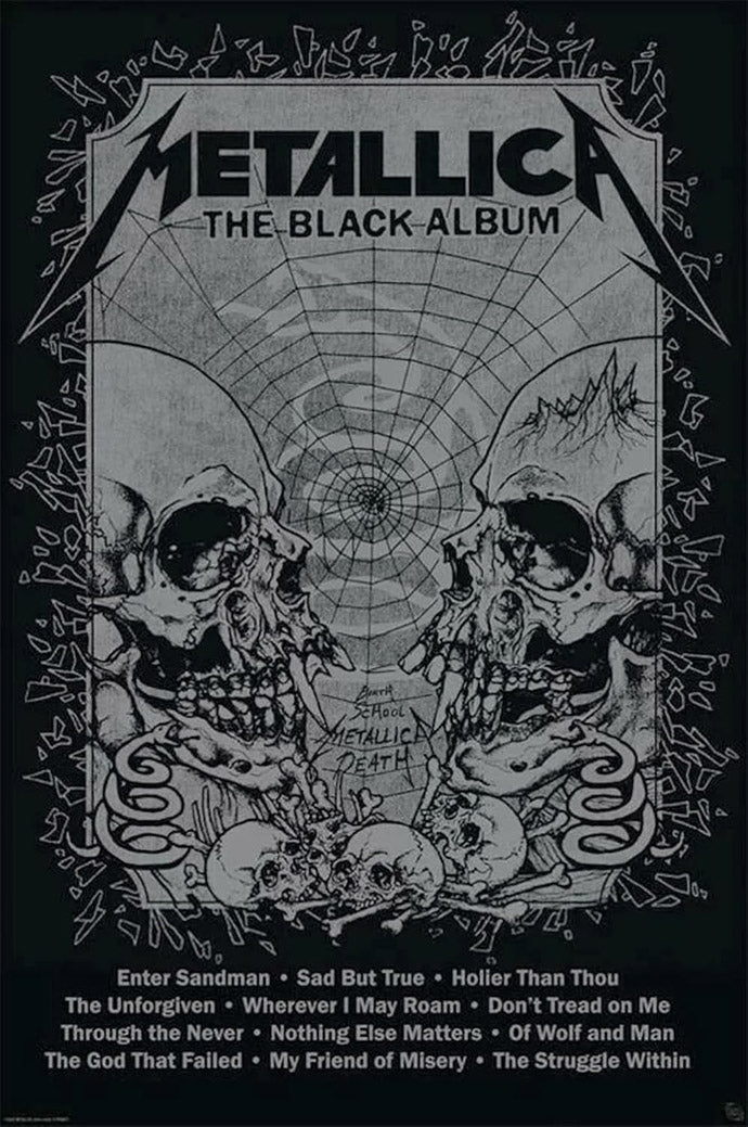 Metallica - Black Album Music (Paper and Canvas) Art Poster Printing Print