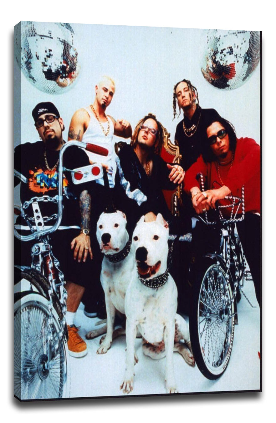 Korn Group With Two White Dogs Music (Paper and Canvas) Art Poster Printing Print