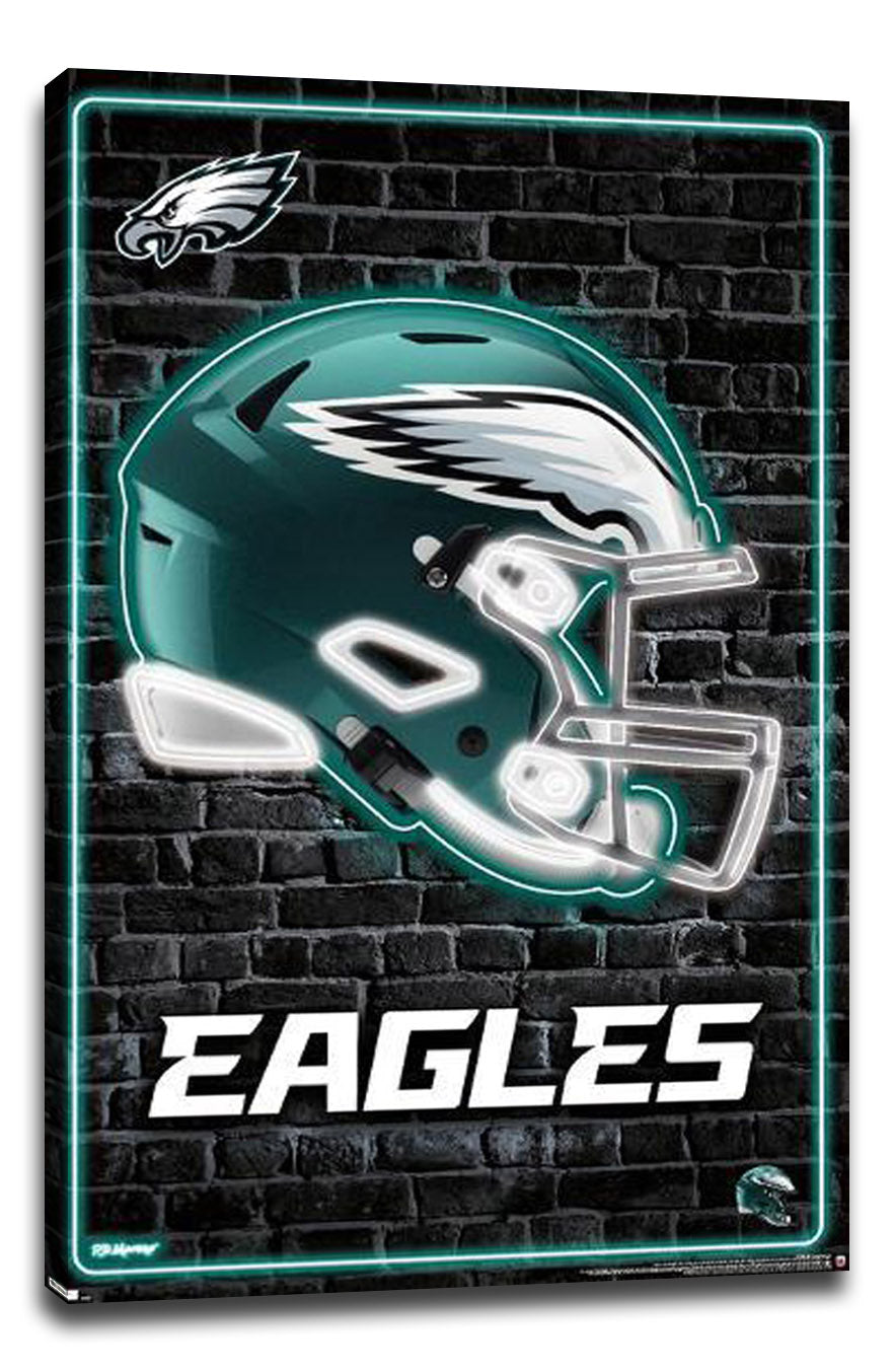 NFL Philadelphia Eagles - Neon Helmet 23 NFL (Paper and Canvas) Art Poster Printing Print