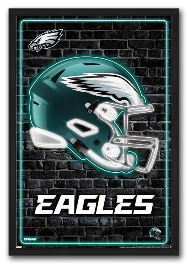 NFL Philadelphia Eagles - Neon Helmet 23 NFL (Paper and Canvas) Art Poster Printing Print