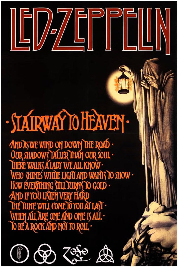 Led Zeppelin Stairway to Heaven Music (Paper and Canvas) Art Poster Printing Print