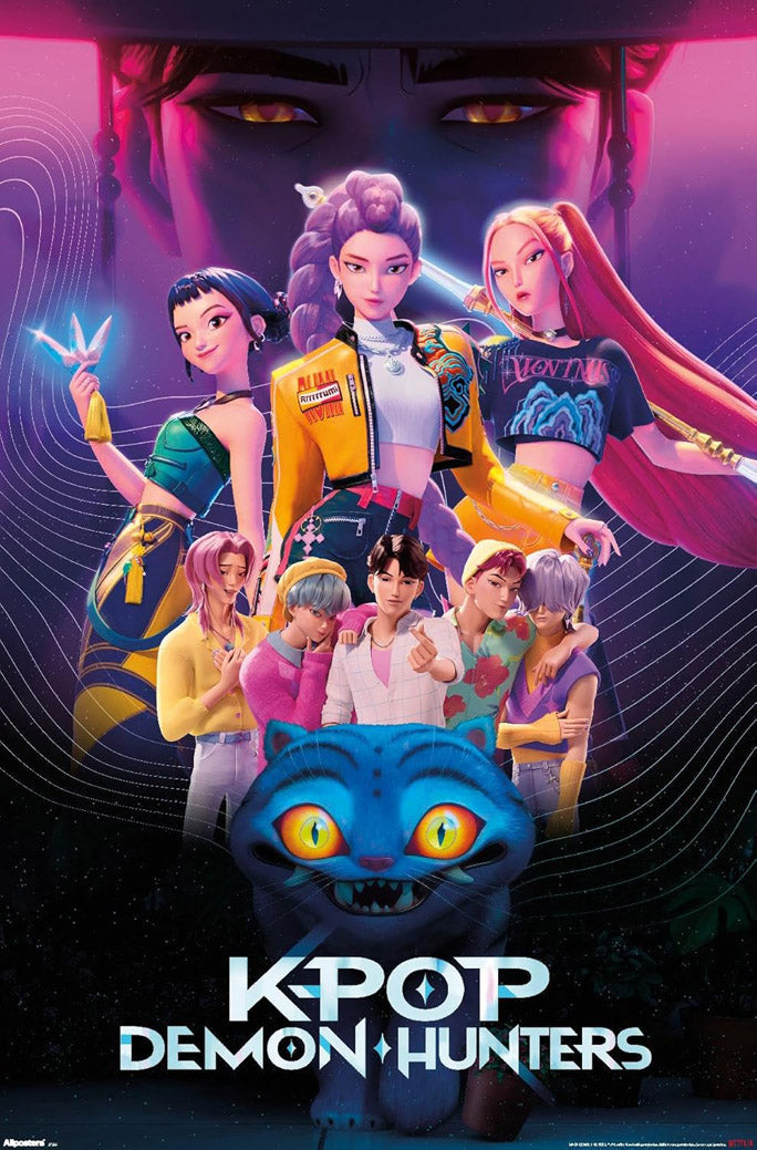 KPop Demon Hunters (2025) - Group Movie (Paper and Canvas) Art Poster Printing Print