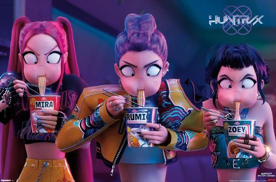 KPop Demon Hunters (2025) - Huntrix Noodles Movie (Paper and Canvas) Art Poster Printing Print
