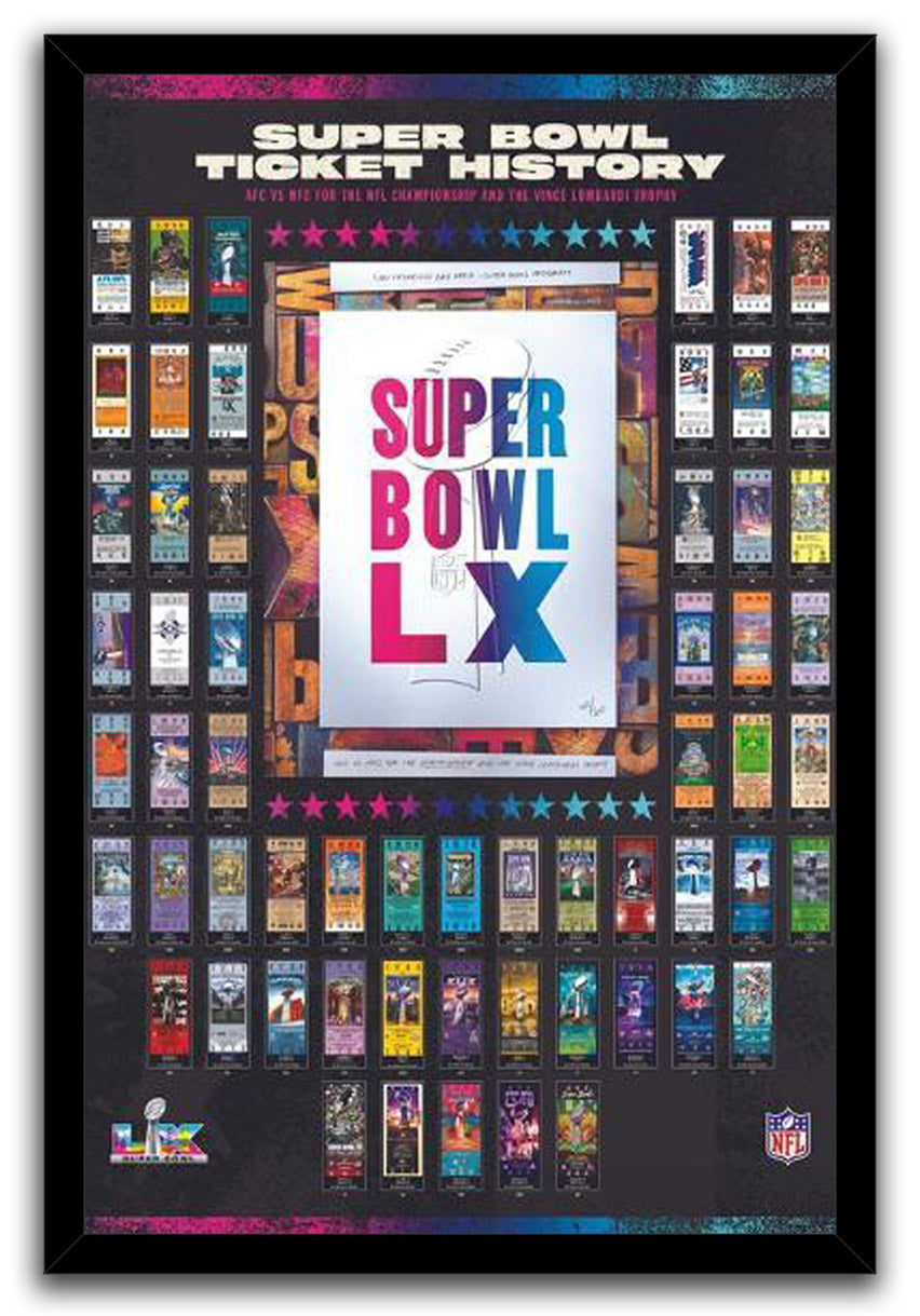 NFL League - Super Bowl LX Ticket Collage NFL (Paper and Canvas) Art Poster Printing Print