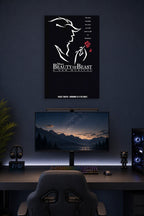 Beauty and The Beast Movies in a gaming desk setup above a monitor.