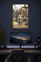 Black Clover Black Bulls Squad in a gaming desk setup above a monitor.