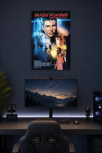 Blade Runner: The Final Cut in a gaming desk setup above a monitor.