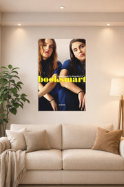 Booksmart Movie in a bright living room above a beige sofa.