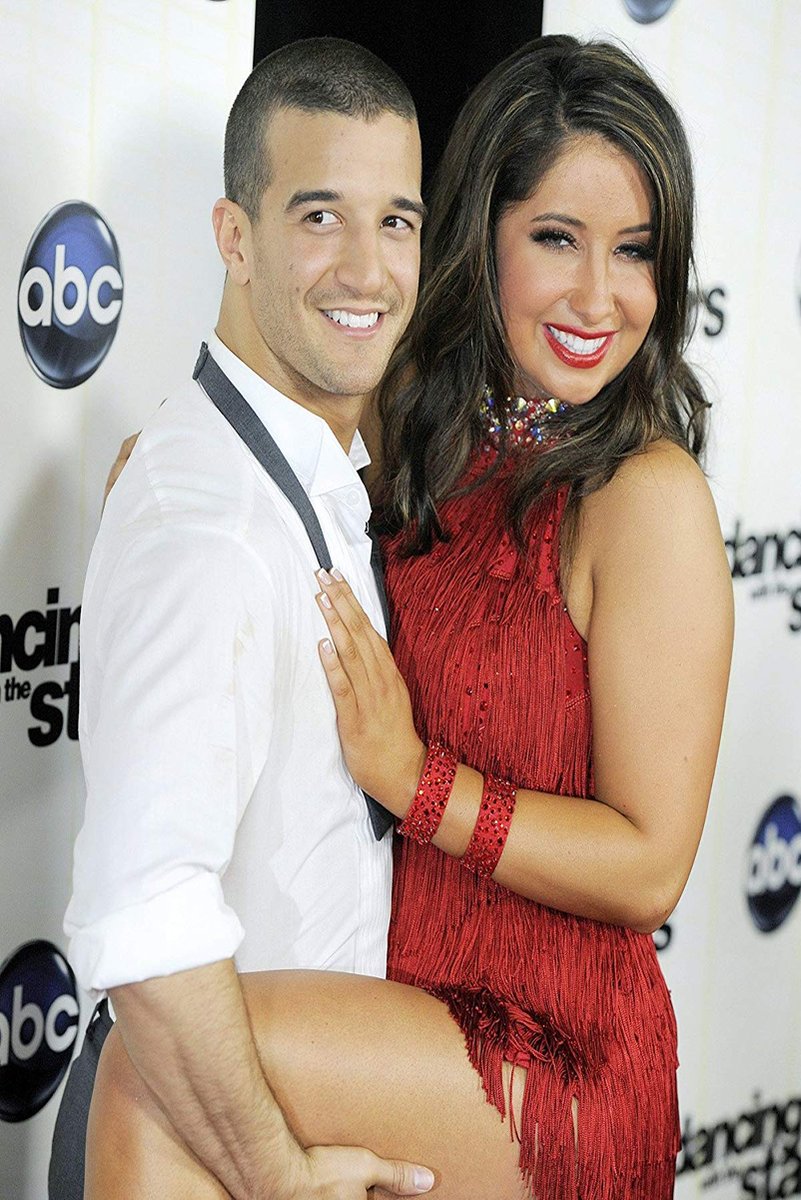Bristol Palin and Mark Ballas poster captures the smiling pair posing at an ABC Dancing with the Stars backdrop.