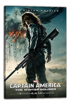 Captain America: The Winter Soldier canvas wall art print featuring an armed soldier before fire, smoke, and an aircraft.