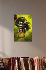Caustic Apex Legends in a cozy movie room above a brown sofa with popcorn.