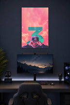 Chance the Rapper '3' in a gaming desk setup above a monitor.