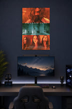 Charlie Says Movie in a gaming desk setup above a monitor.