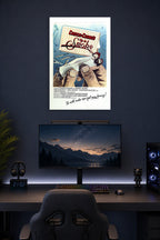 Cheech & Chong's Up in Smoke Movie Poster in a gaming desk setup above a monitor.