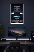 Christine (1983) Movie Poster in a gaming desk setup above a monitor.