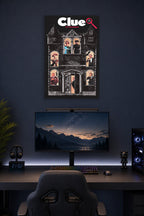 Clue Movie in a gaming desk setup above a monitor.