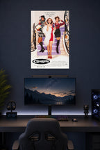 Clueless Movie Poster in a gaming desk setup above a monitor.
