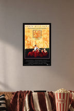 Dead Poets Society Movie in a cozy movie room above a brown sofa with popcorn.