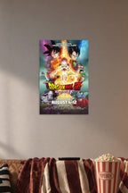 Dragon Ball Z Resurrection 'F' Movie Characters in a cozy movie room above a brown sofa with popcorn.