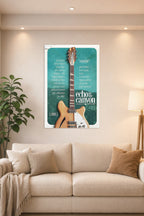 Echo in the Canyon Movie Poster with Musicians in a bright living room above a beige sofa.
