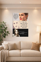 Emma Watson Inspirational Quotes in a bright living room above a beige sofa.